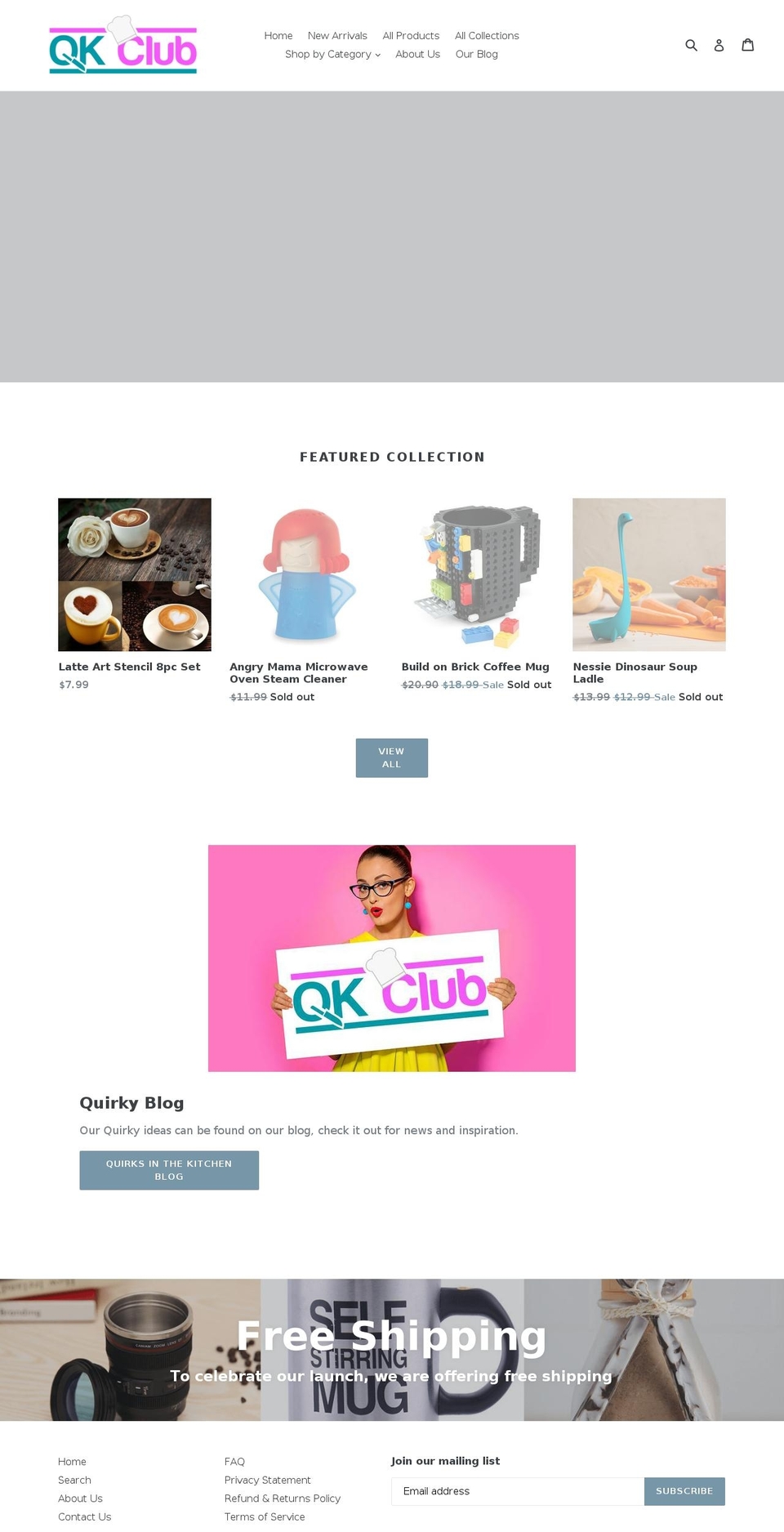 quirkykitchenclub.com — Shopify storefront screenshot