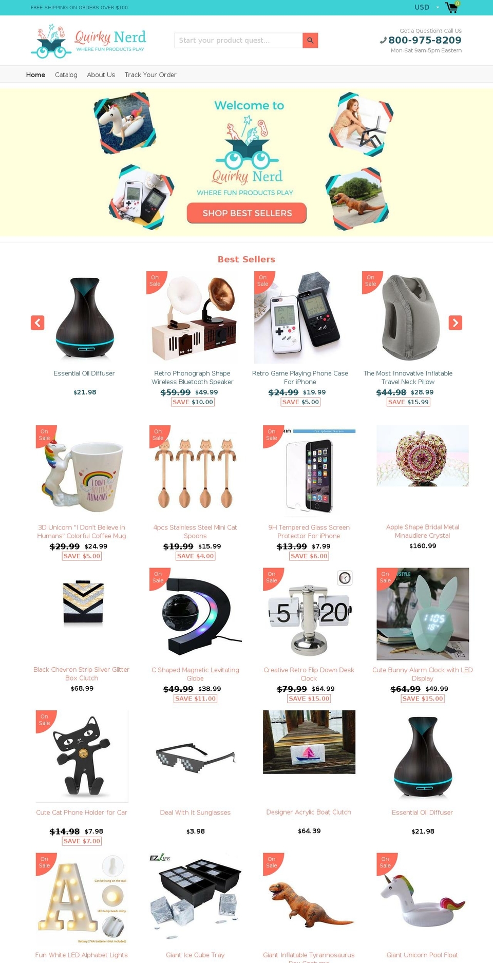 quirkynerd.com — Shopify storefront screenshot