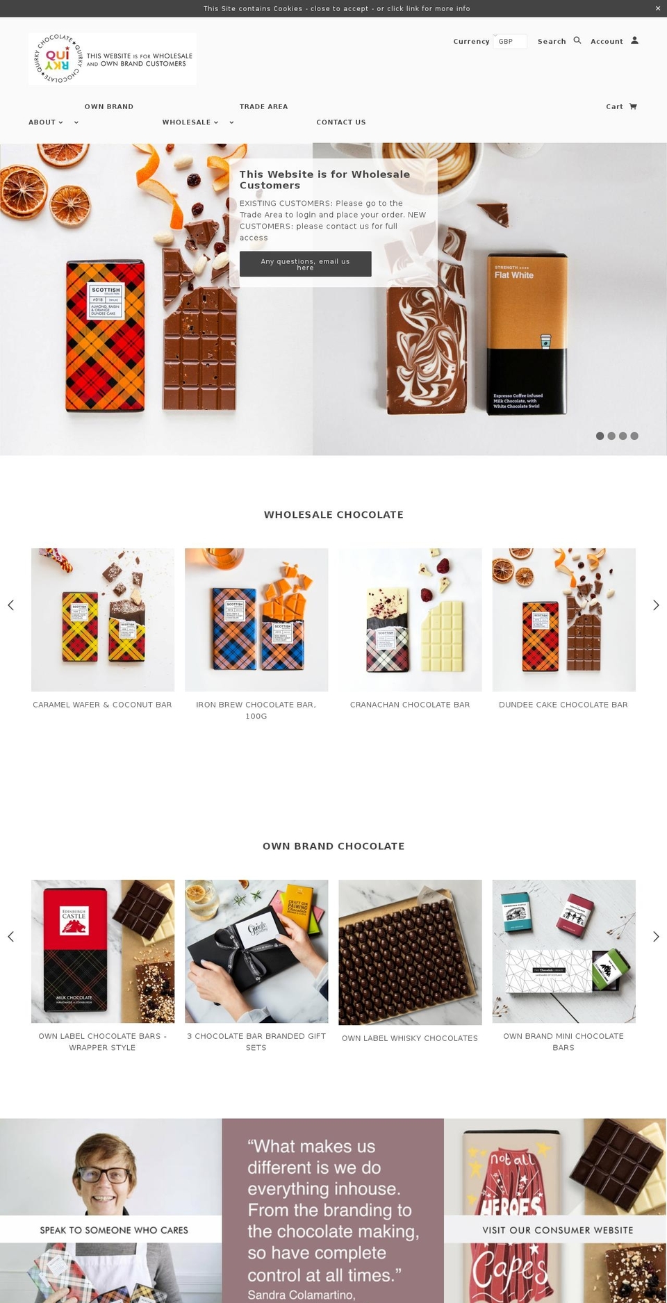 quirkypromotionalgifts.co.uk shopify website screenshot
