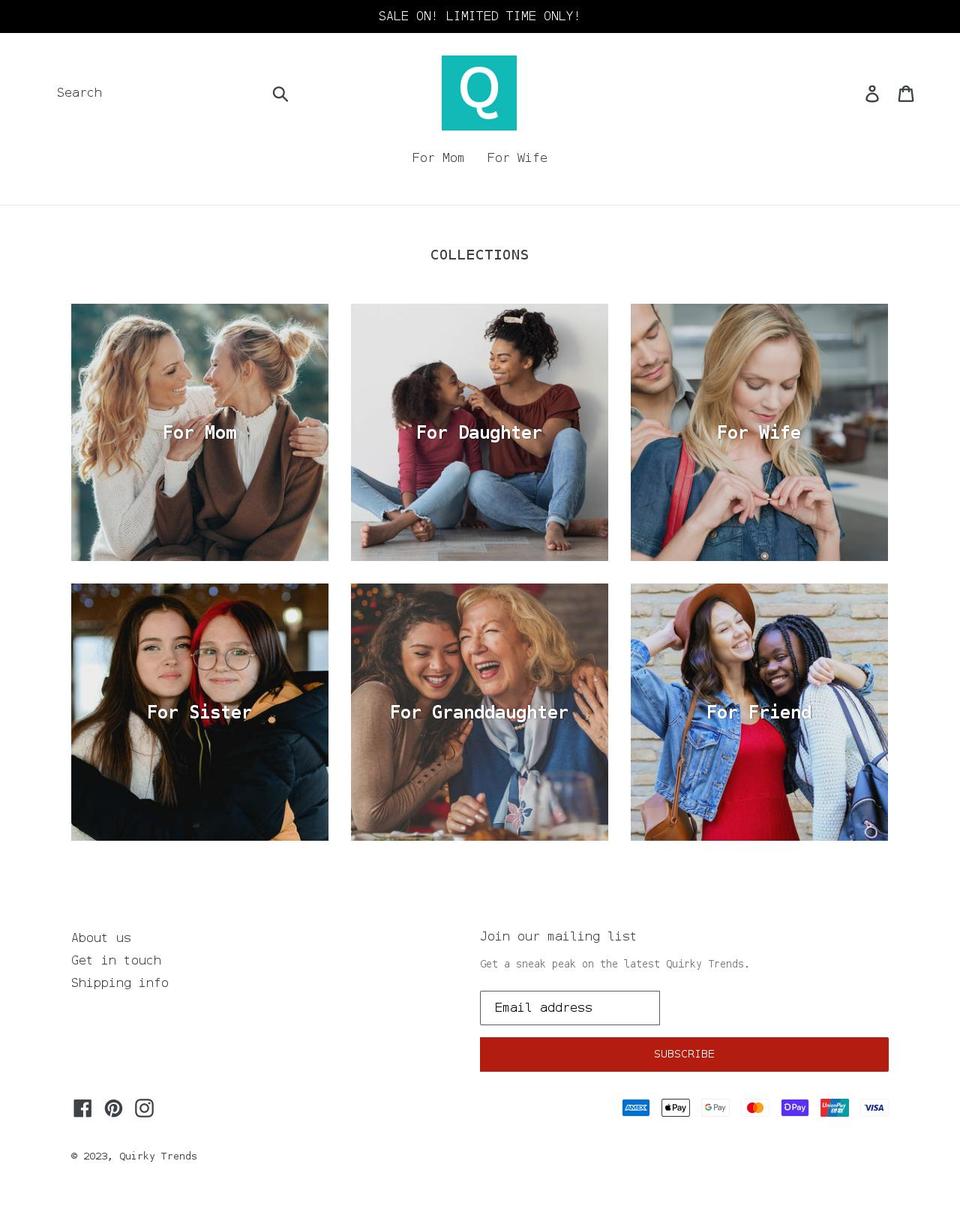 quirkytrends.com shopify website screenshot