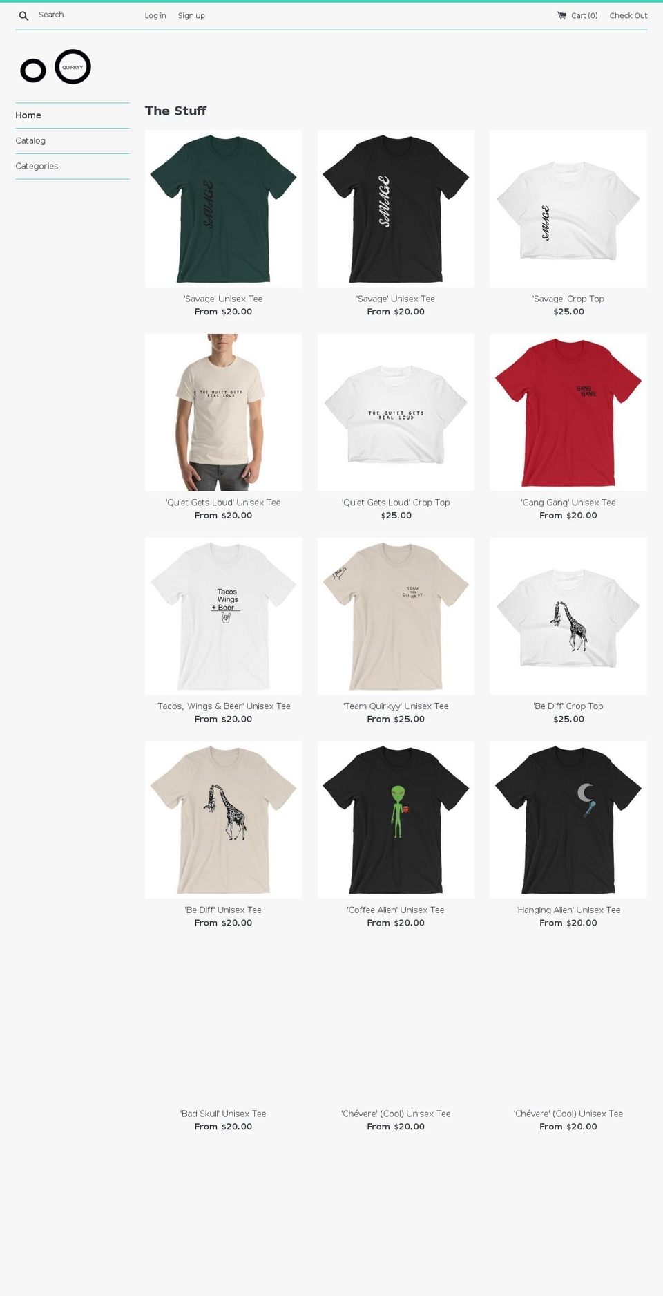 quirkyy.net shopify website screenshot