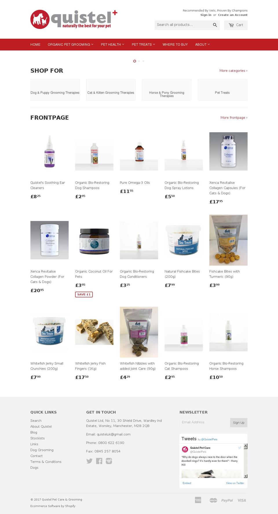 quistel.com shopify website screenshot