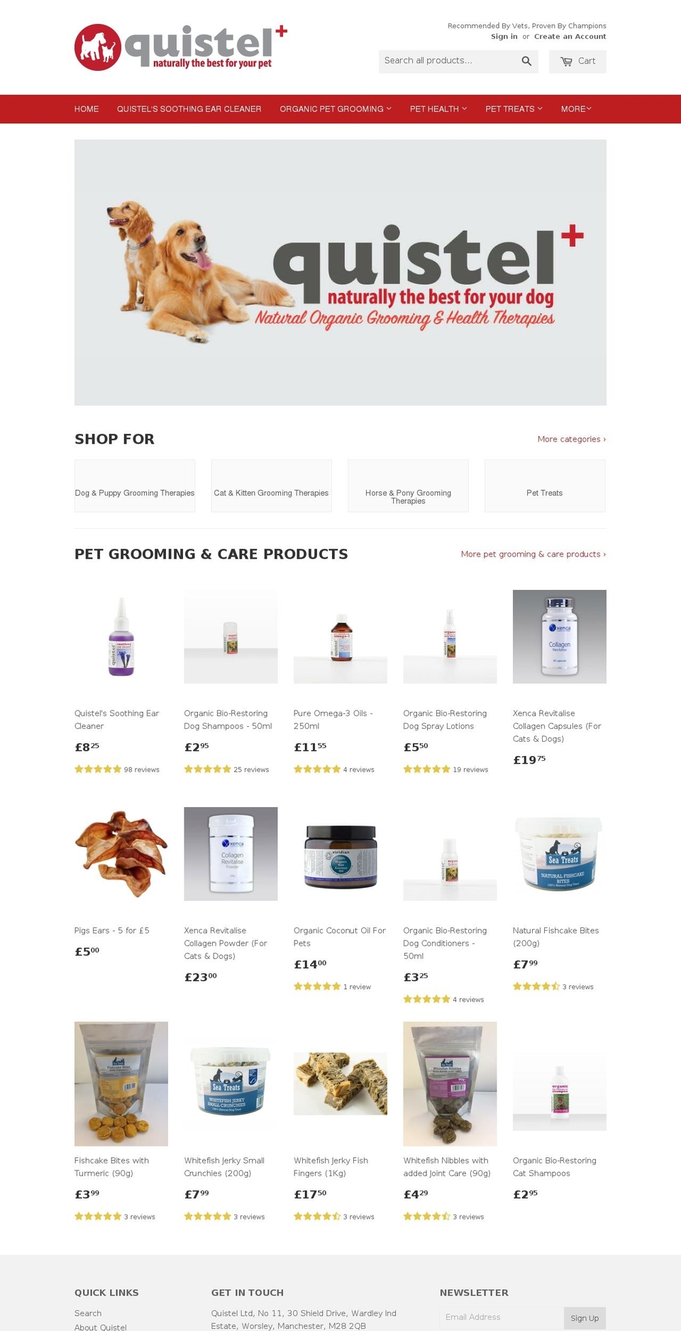 quistelpetcare.com shopify website screenshot