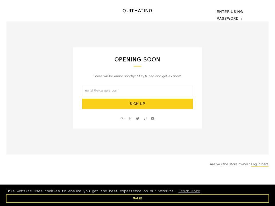 quithating.com — Shopify storefront screenshot