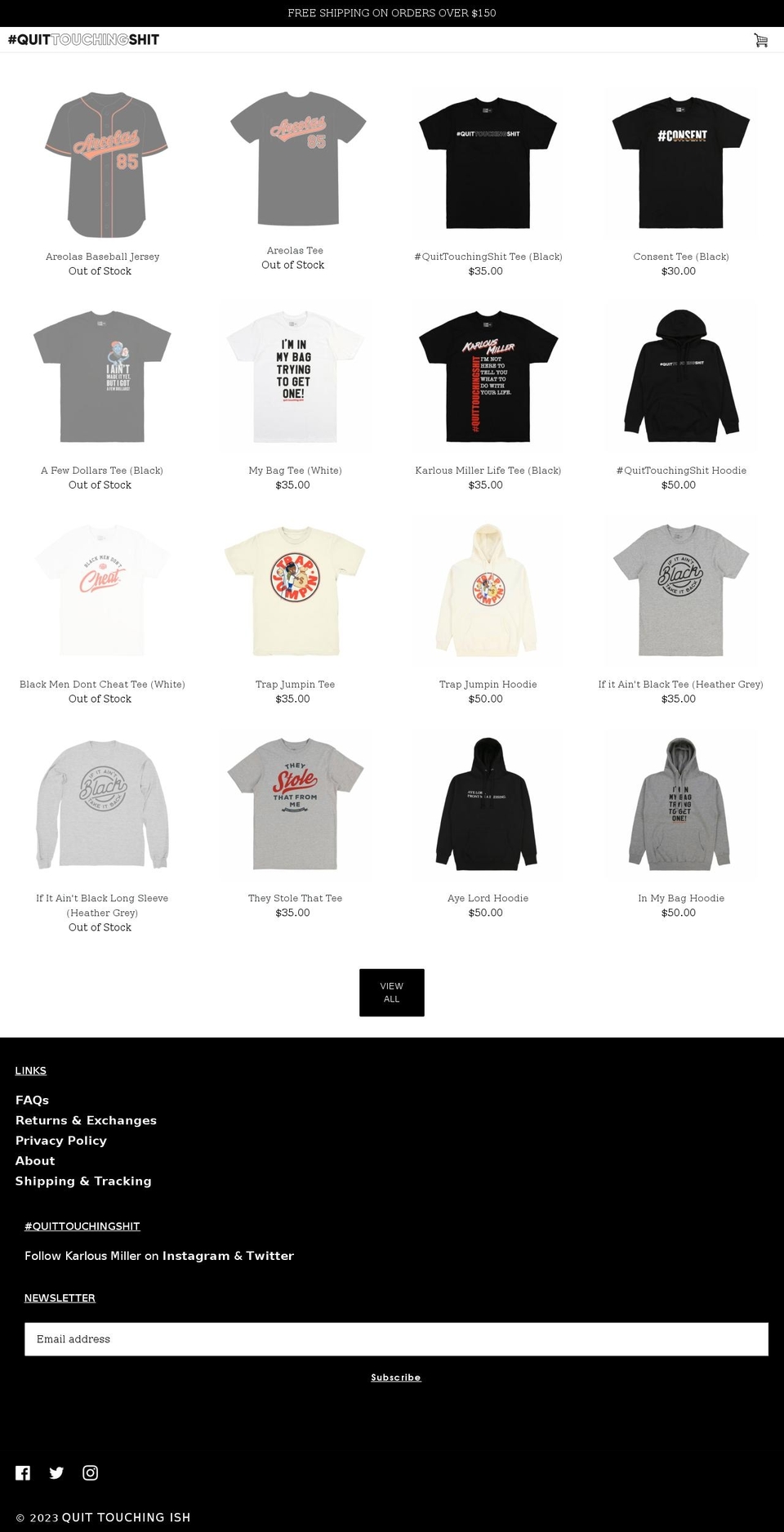 quittouchingish.com shopify website screenshot