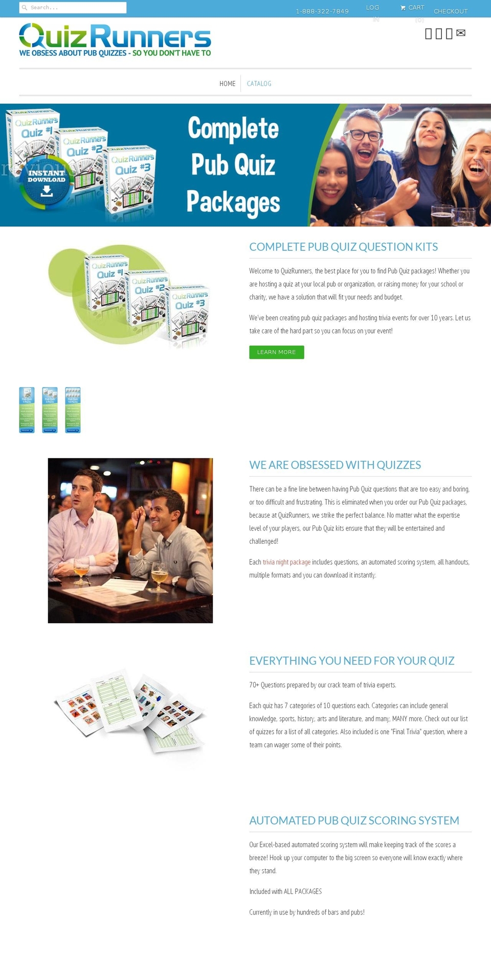 quizrunners.co.uk shopify website screenshot