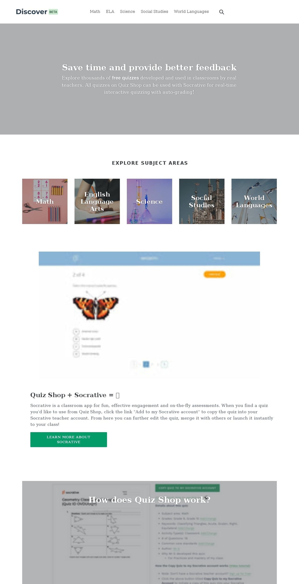 quizshop.co shopify website screenshot