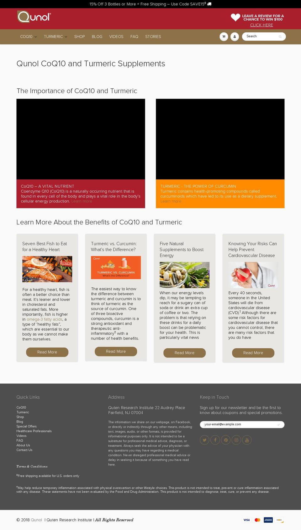 qunol.com shopify website screenshot