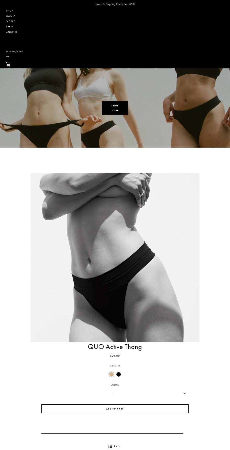 quoactive.com shopify website screenshot