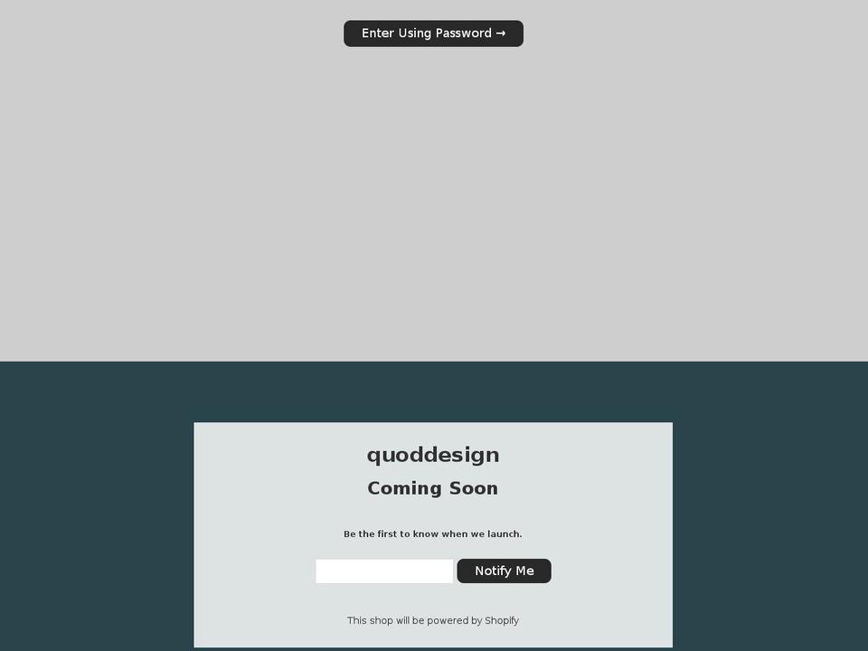 quoddesign.com — Shopify storefront screenshot