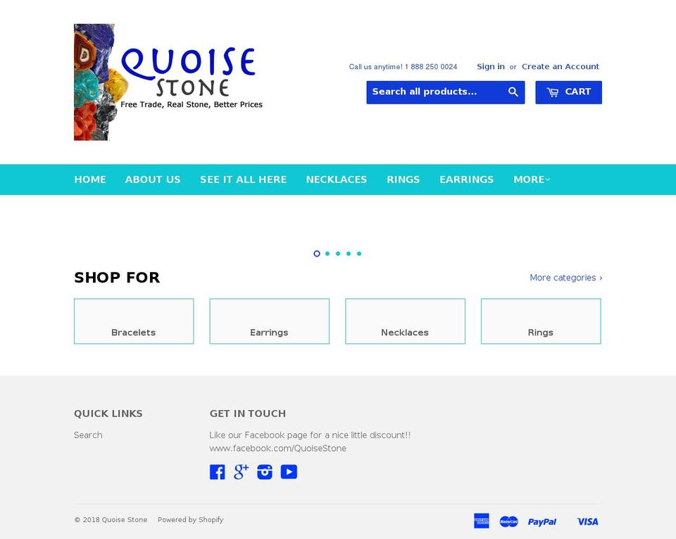 quoisestone.com — Shopify storefront screenshot