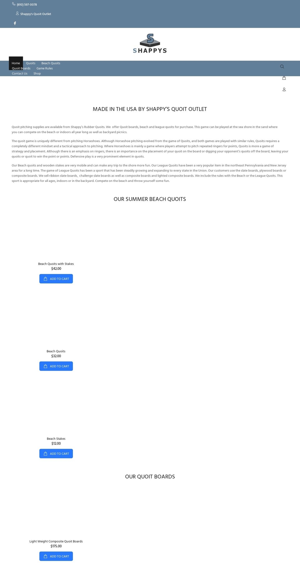 quoitoutlet.com shopify website screenshot
