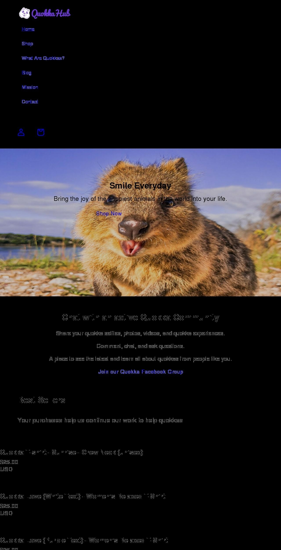 quokkas.co shopify website screenshot