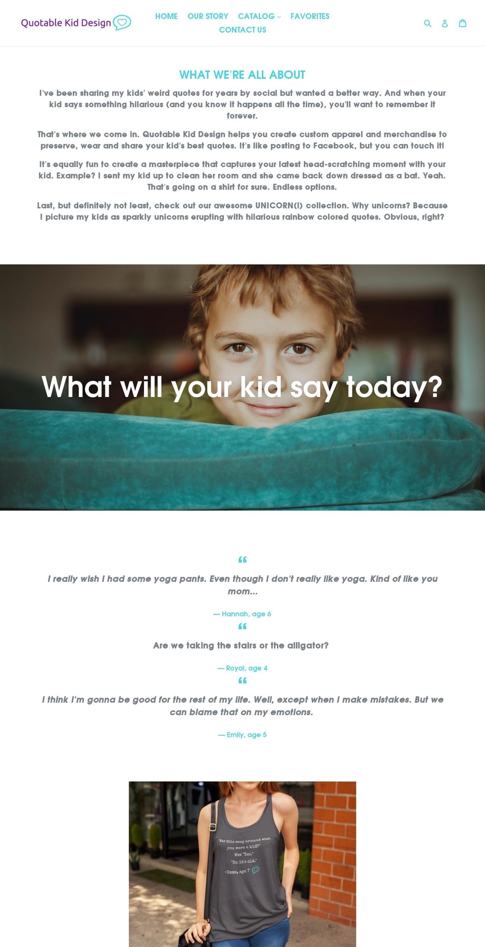quotablekiddesign.com shopify website screenshot