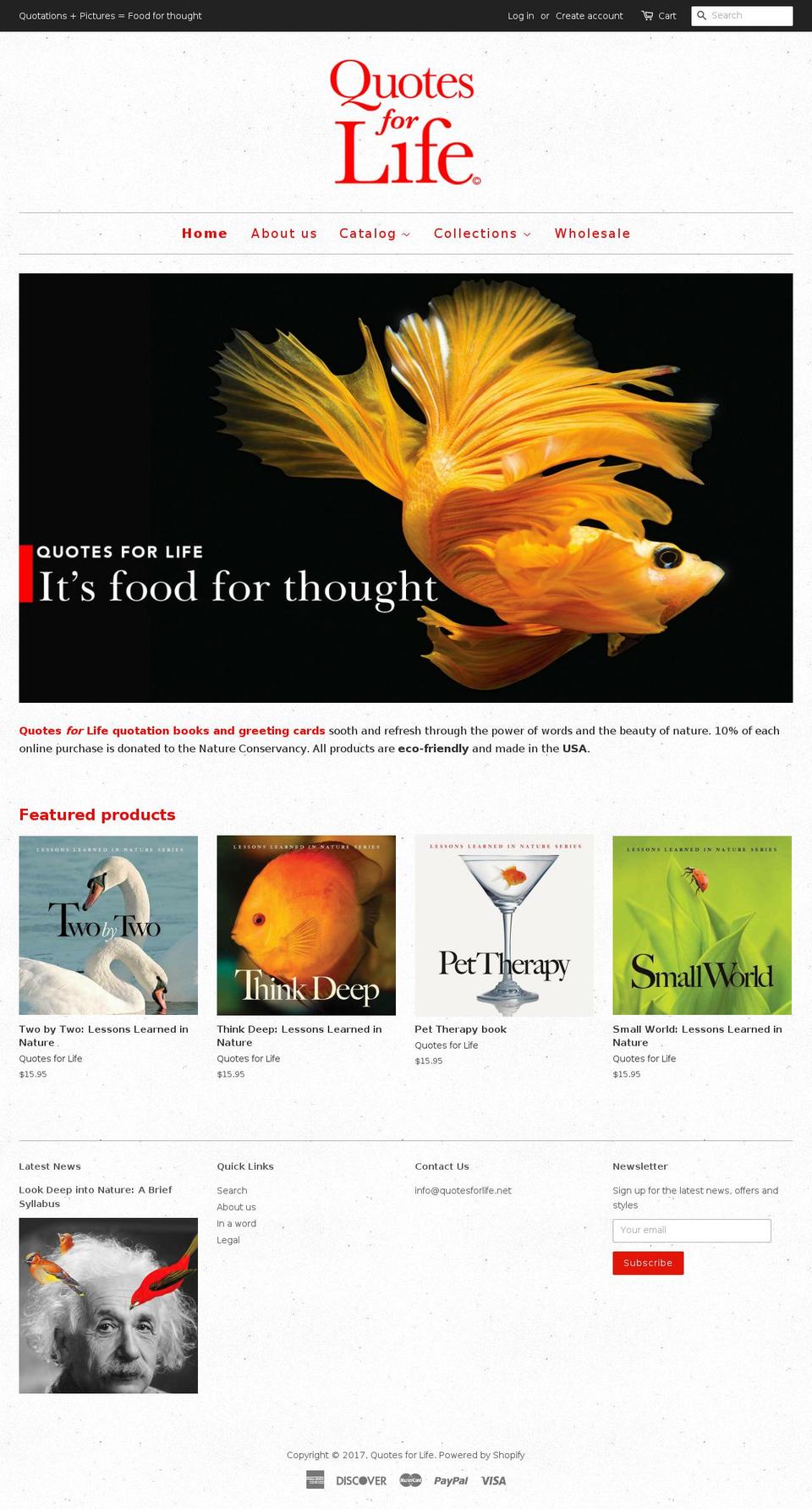 quotesforlife.com shopify website screenshot