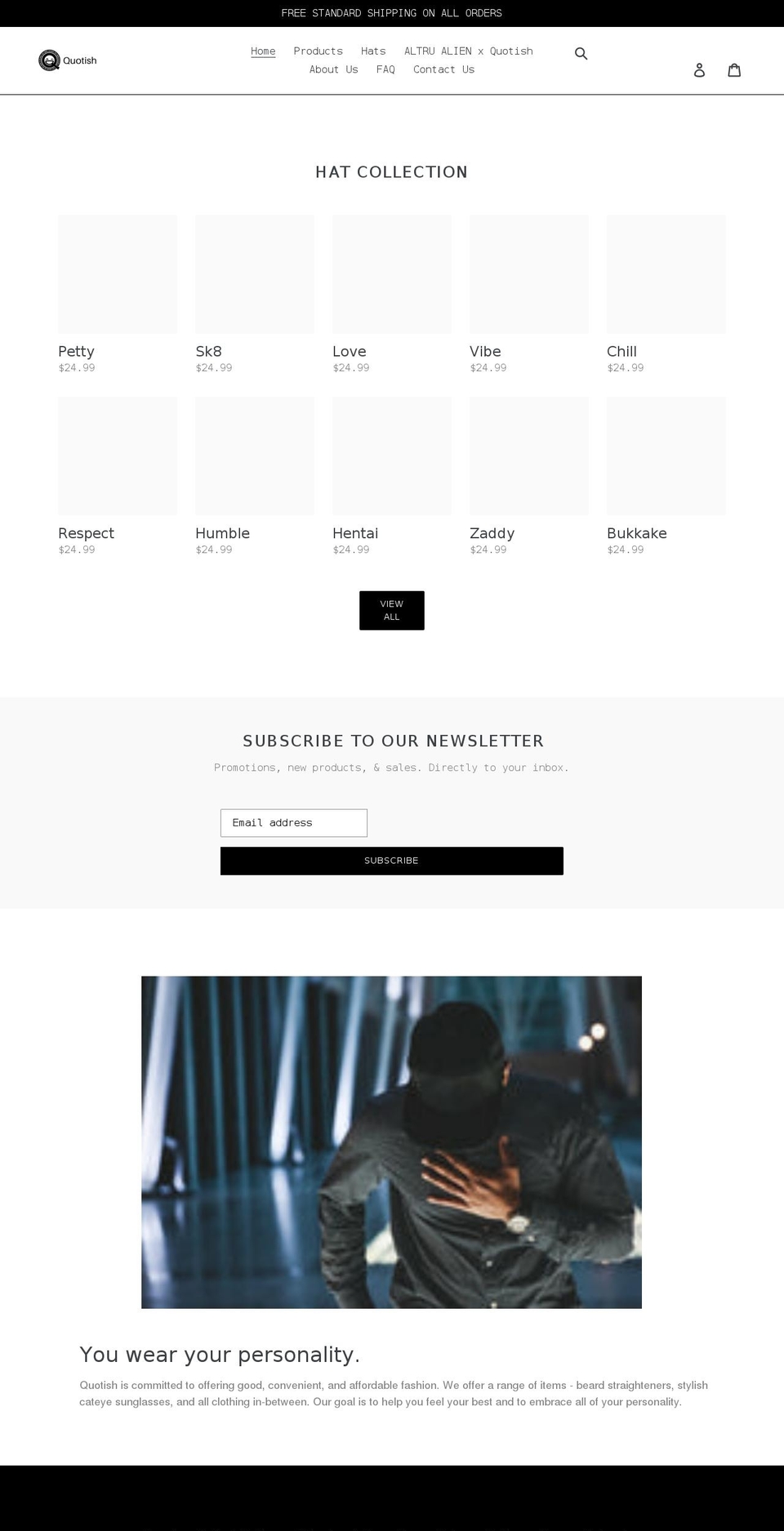 quotishshop.com shopify website screenshot