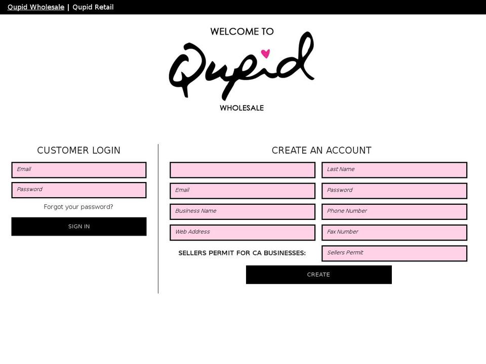 qupidshoes.com shopify website screenshot