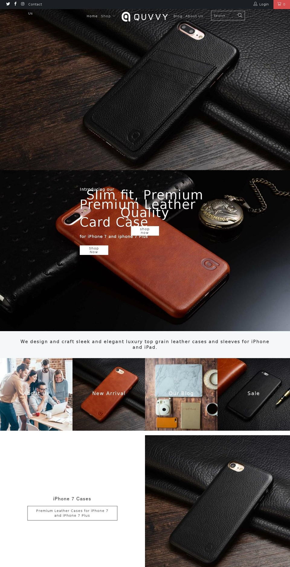 quvvycases.com shopify website screenshot
