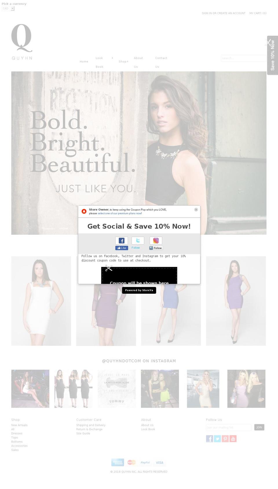 quyhn.com — Shopify storefront screenshot