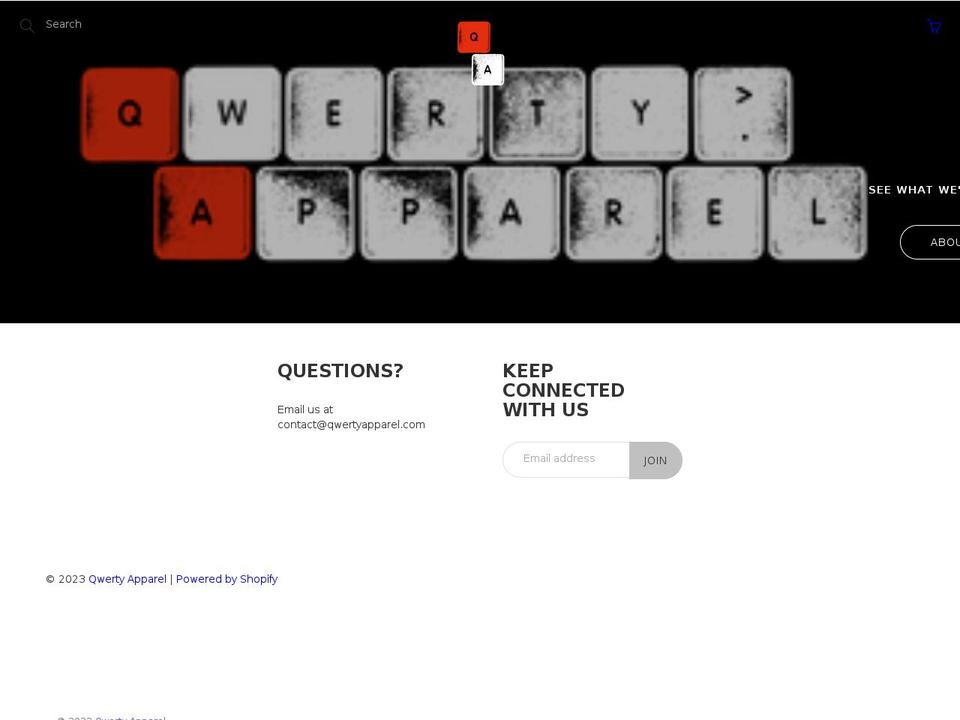 qwertyapparel.com shopify website screenshot