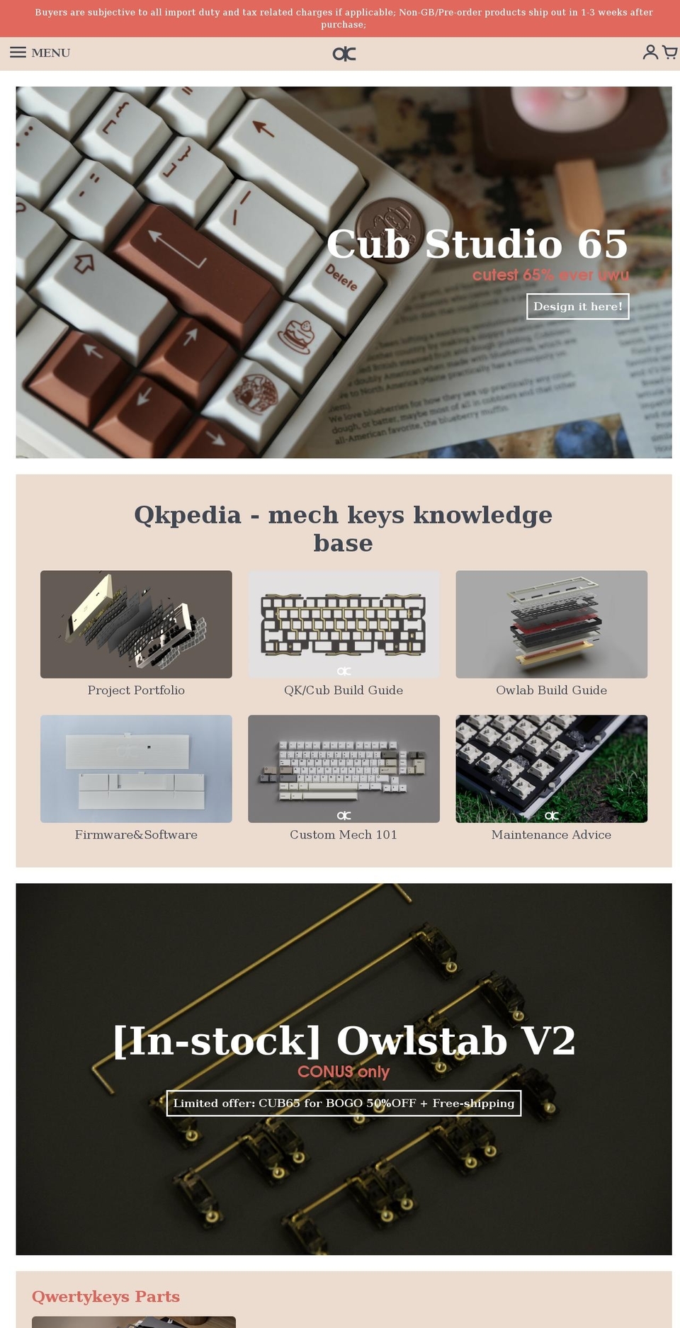 qwertykeys.com shopify website screenshot