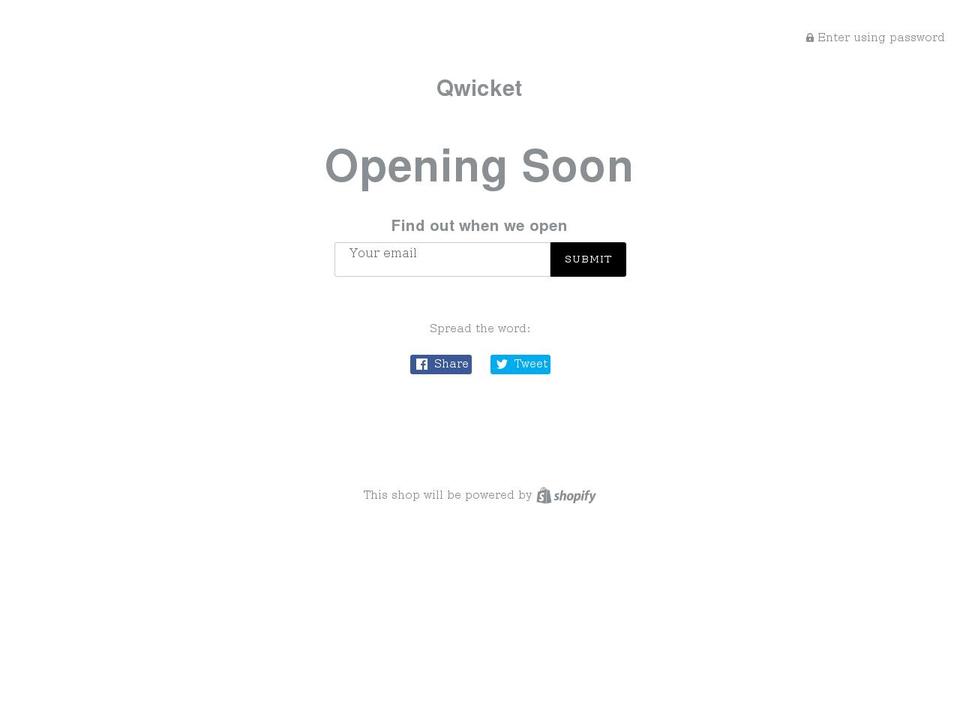 qwicket.net shopify website screenshot