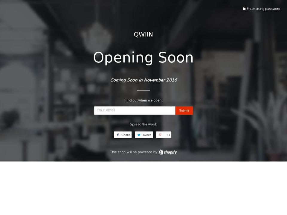 qwiin.com shopify website screenshot
