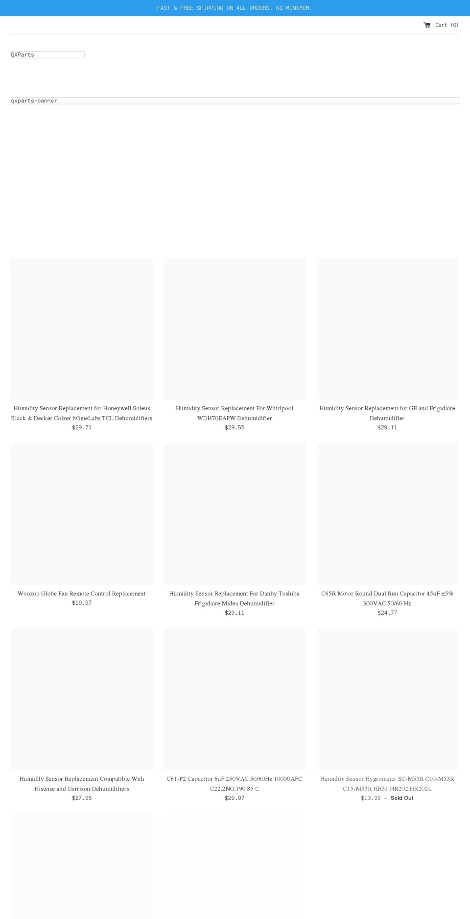 qxparts.com shopify website screenshot