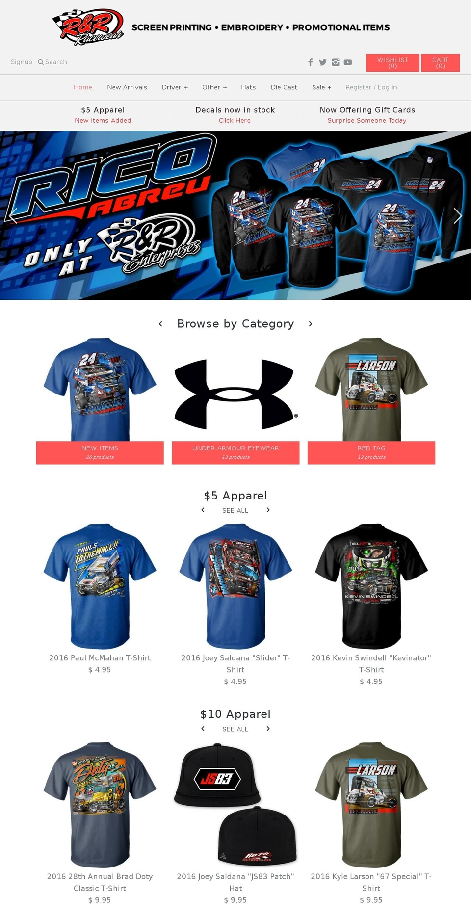 r-rracewear.com shopify website screenshot