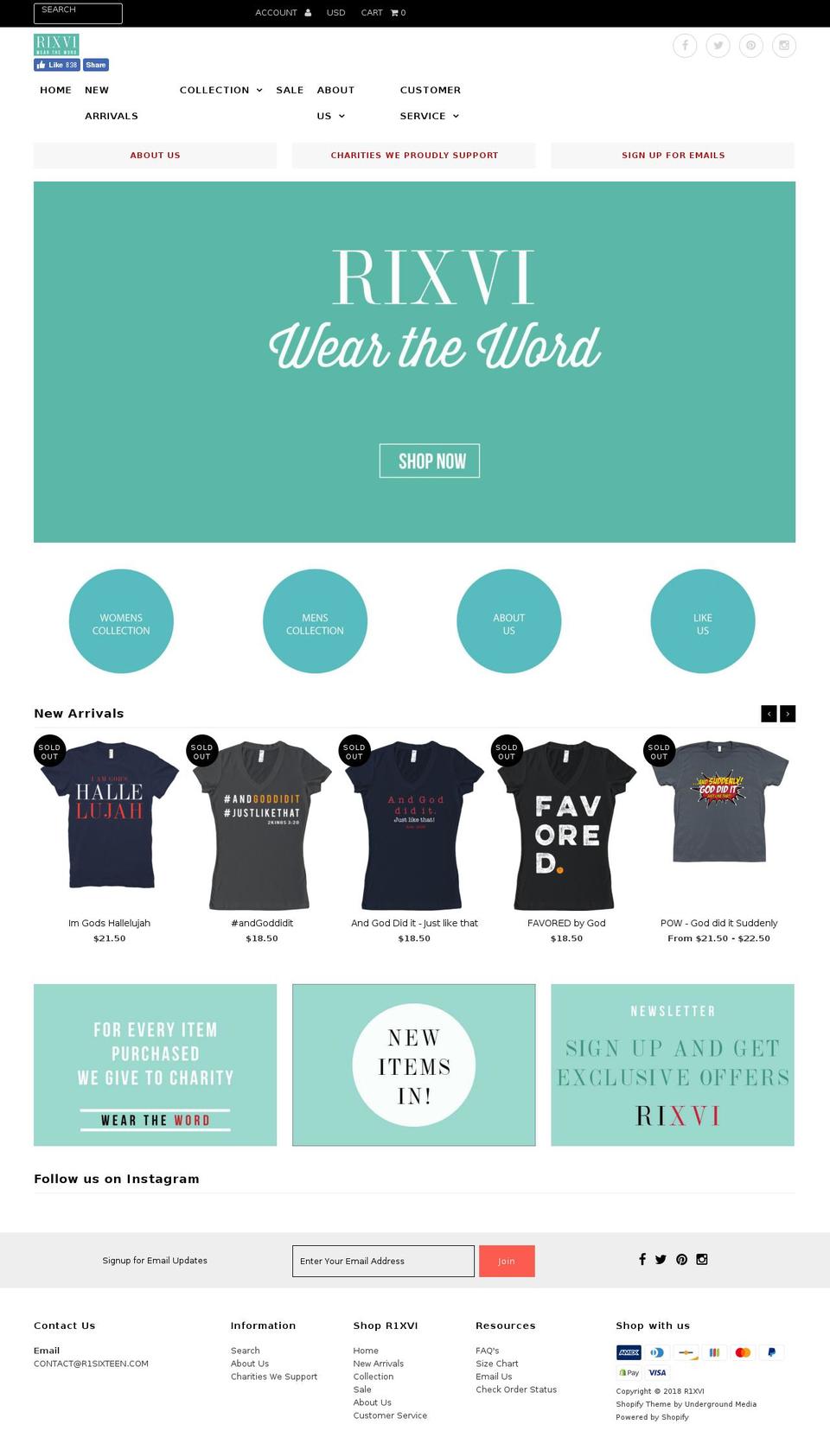 r1xvi.com — Shopify storefront screenshot