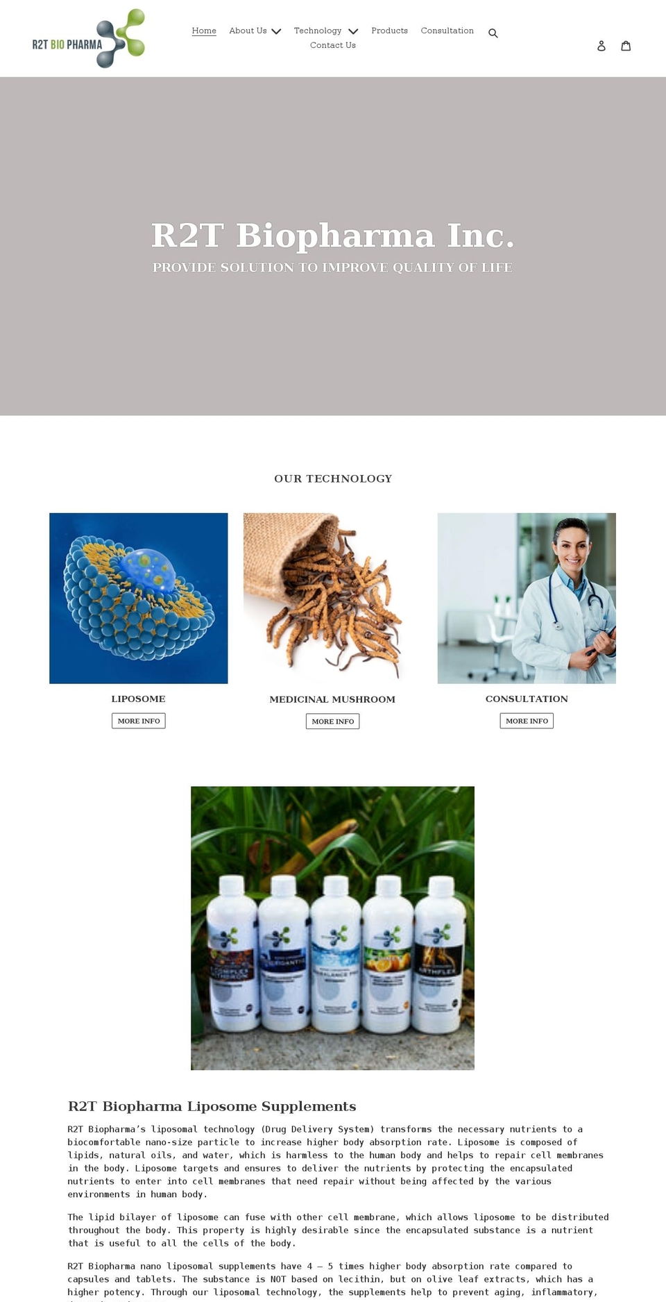 r2tbio.com shopify website screenshot