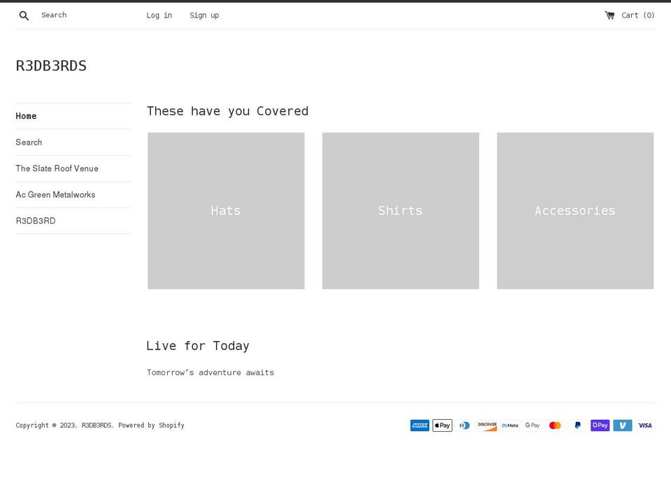 r3db3rds.com shopify website screenshot