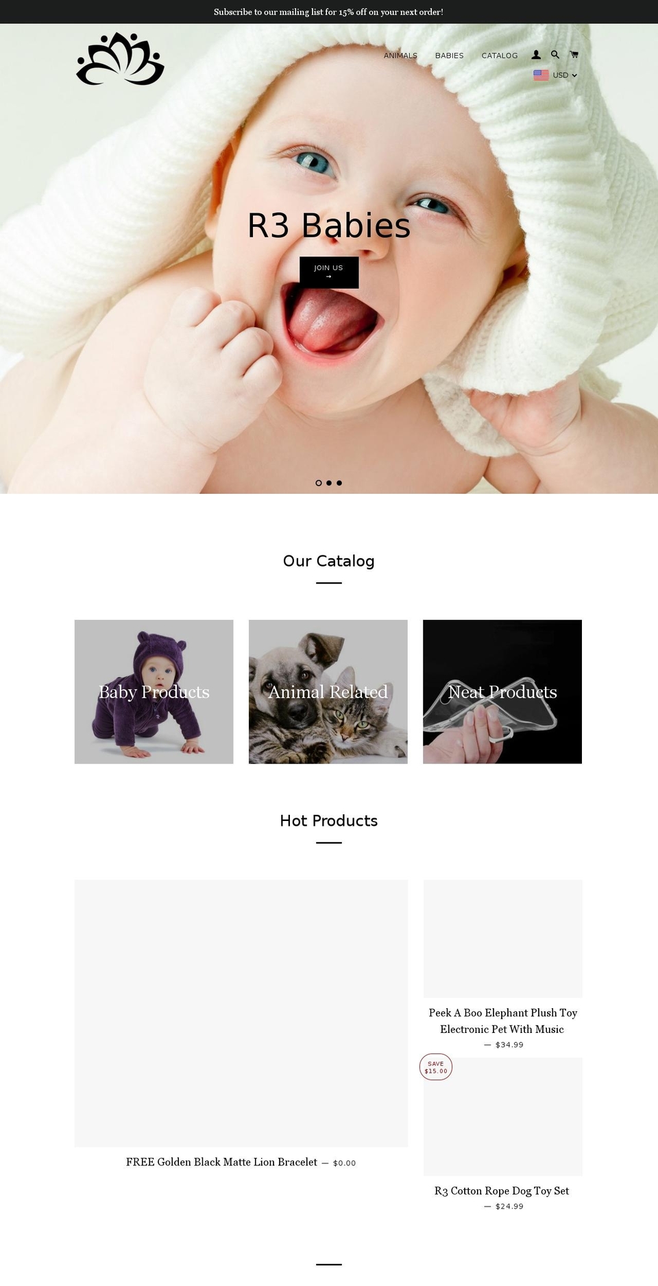 r3shop.com — Shopify storefront screenshot