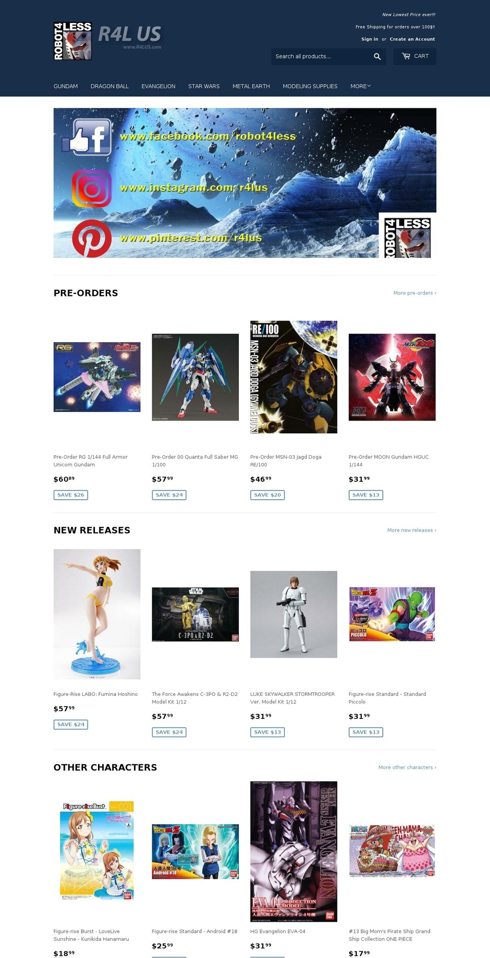r4lusa.com — Shopify storefront screenshot
