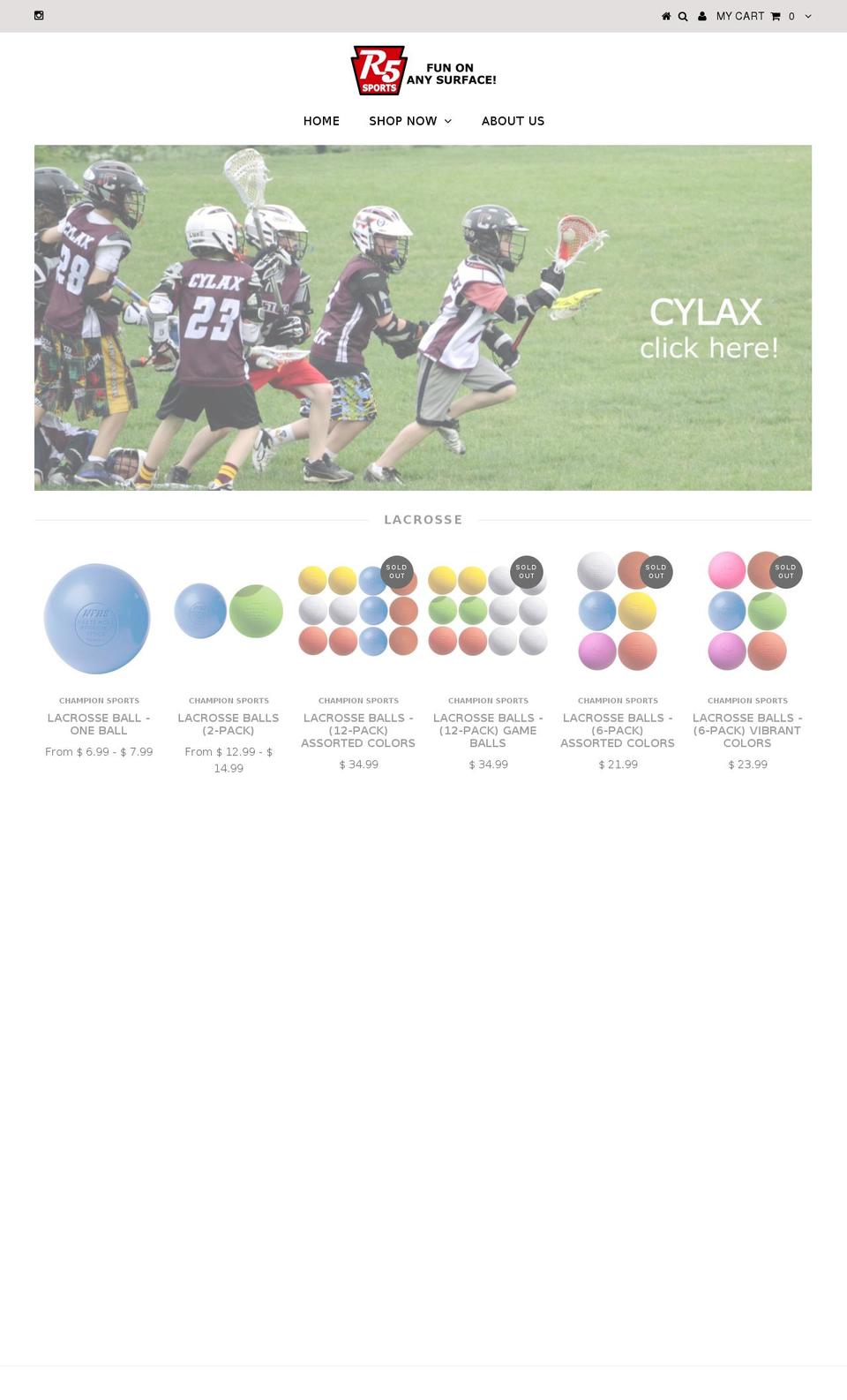 r5sports.com shopify website screenshot