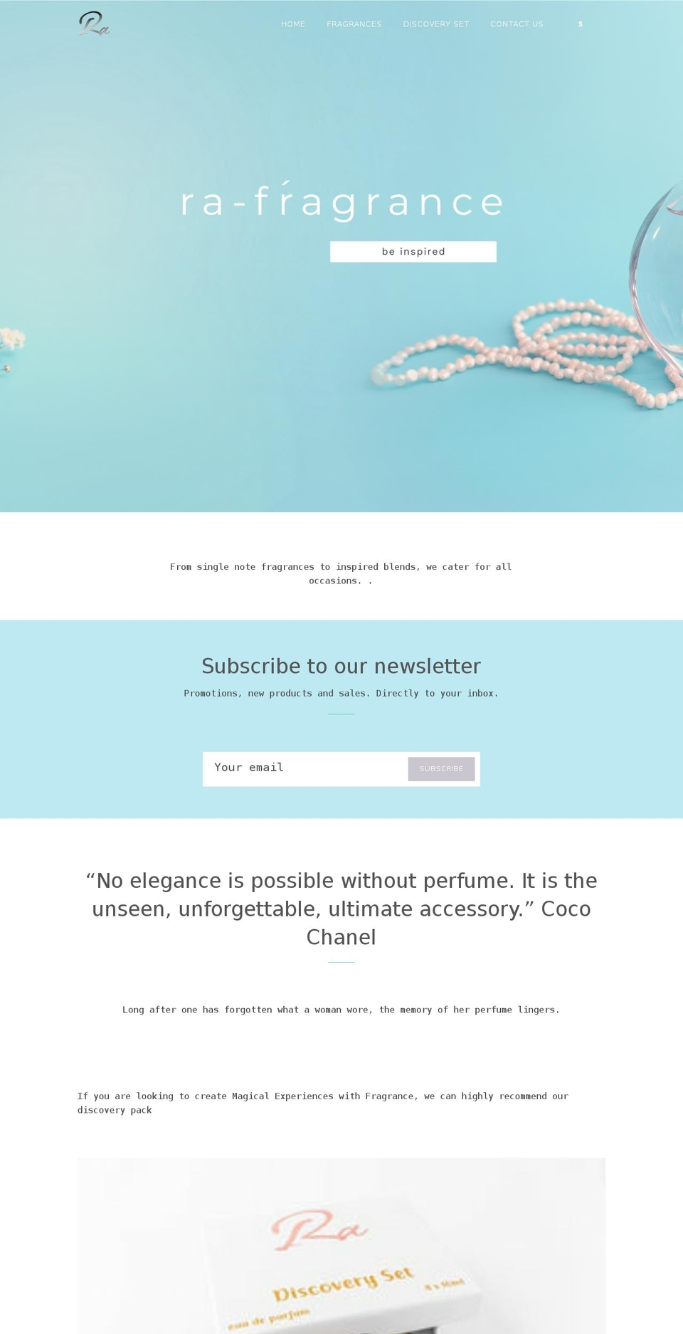 ra-fragrance.co.uk shopify website screenshot