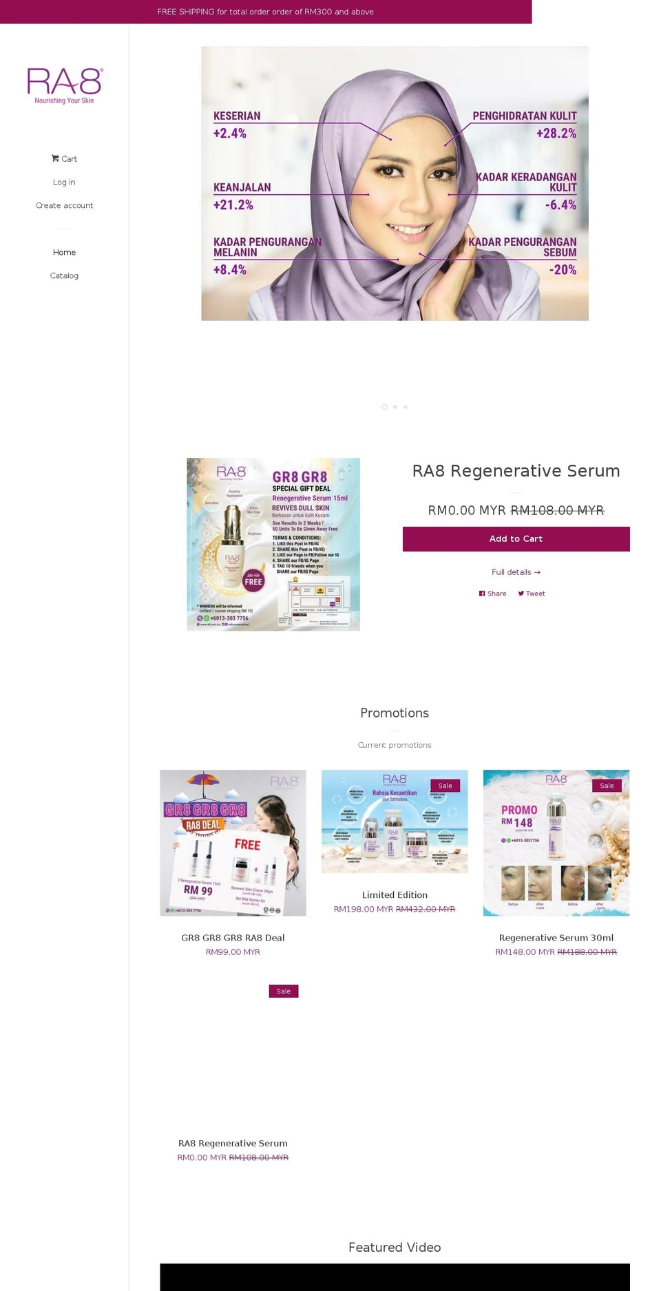 ra8.com.my shopify website screenshot