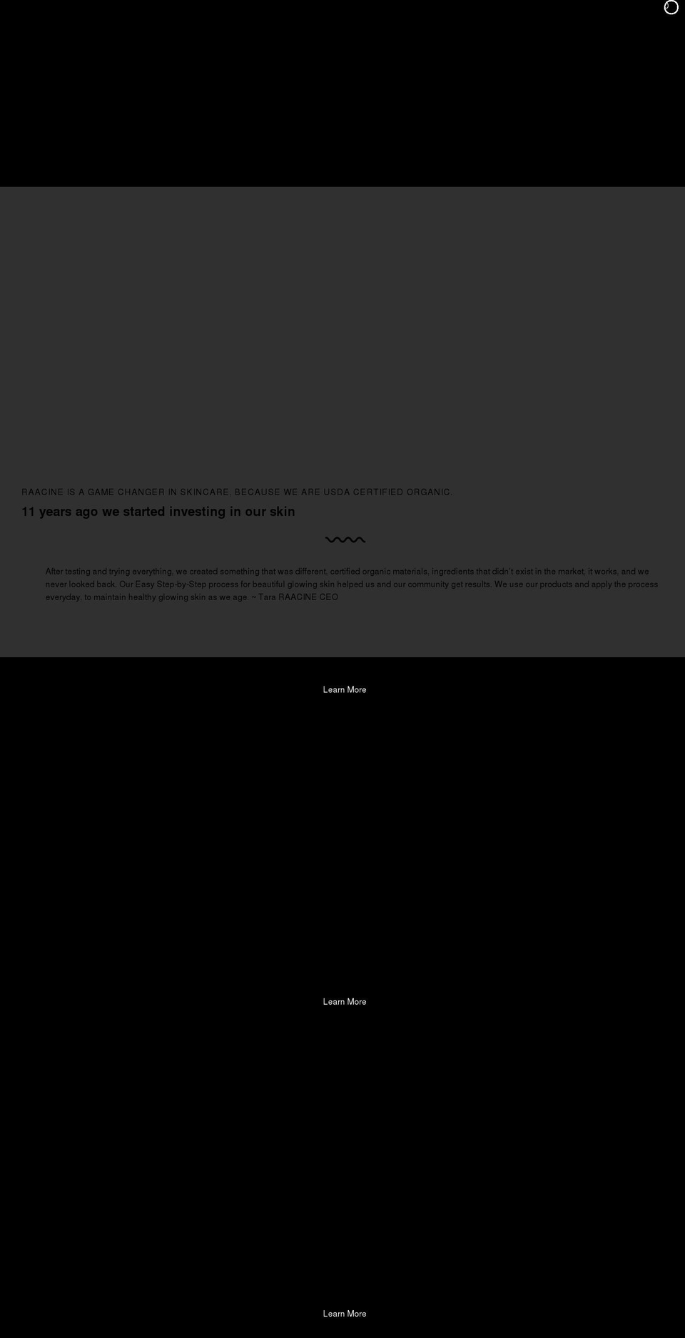 raacine.com shopify website screenshot