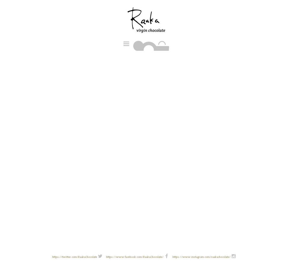 raakachocolates.com — Shopify storefront screenshot