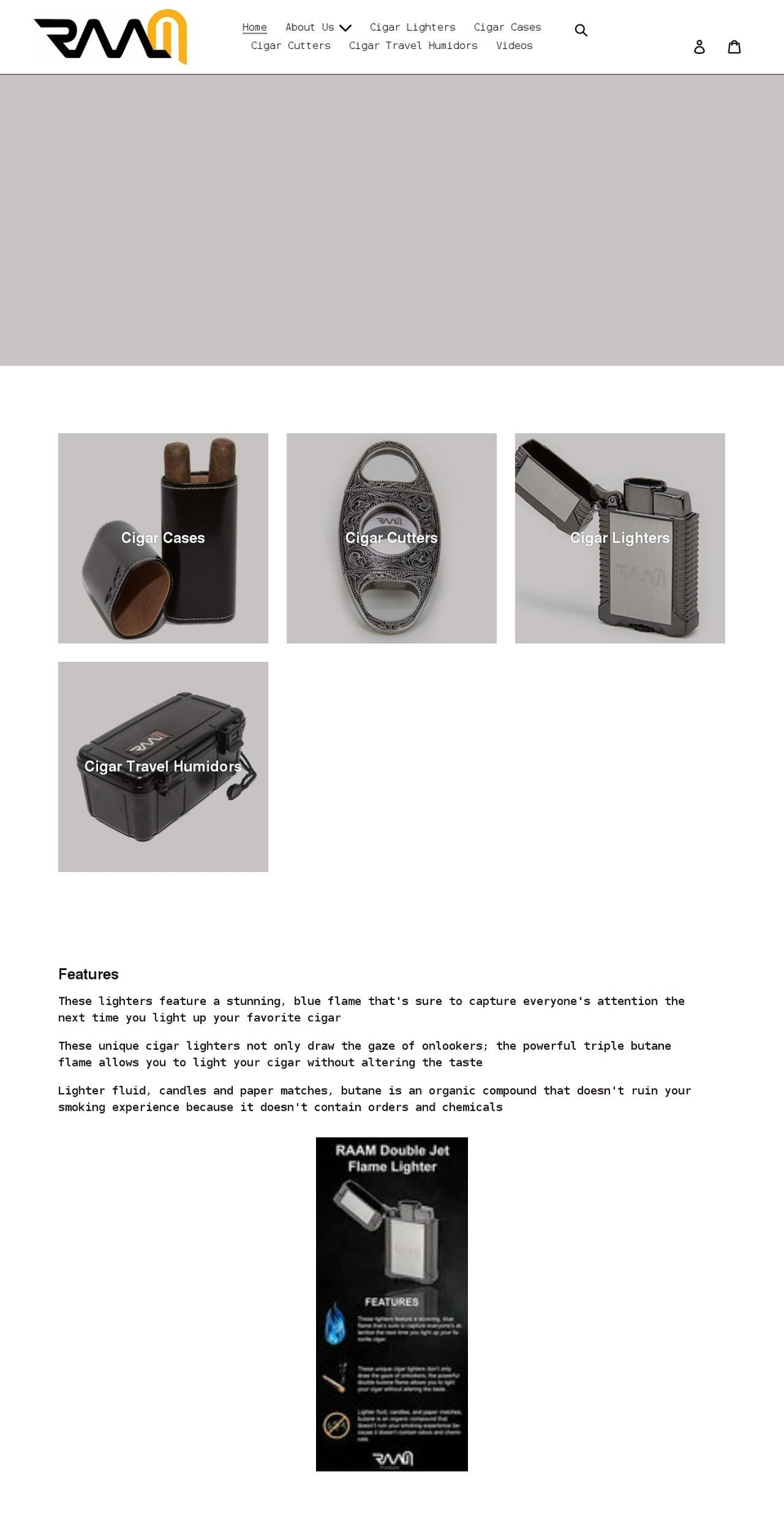 raamcigars.com shopify website screenshot