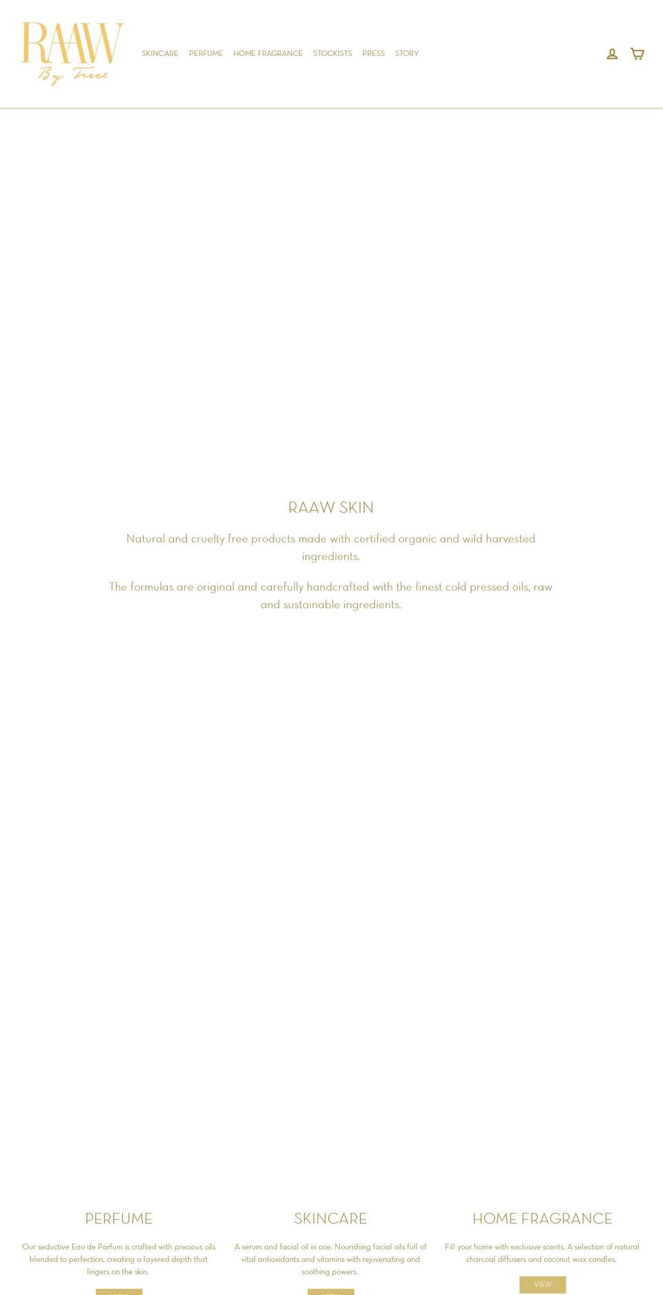 raawbeauty.com — Shopify storefront screenshot