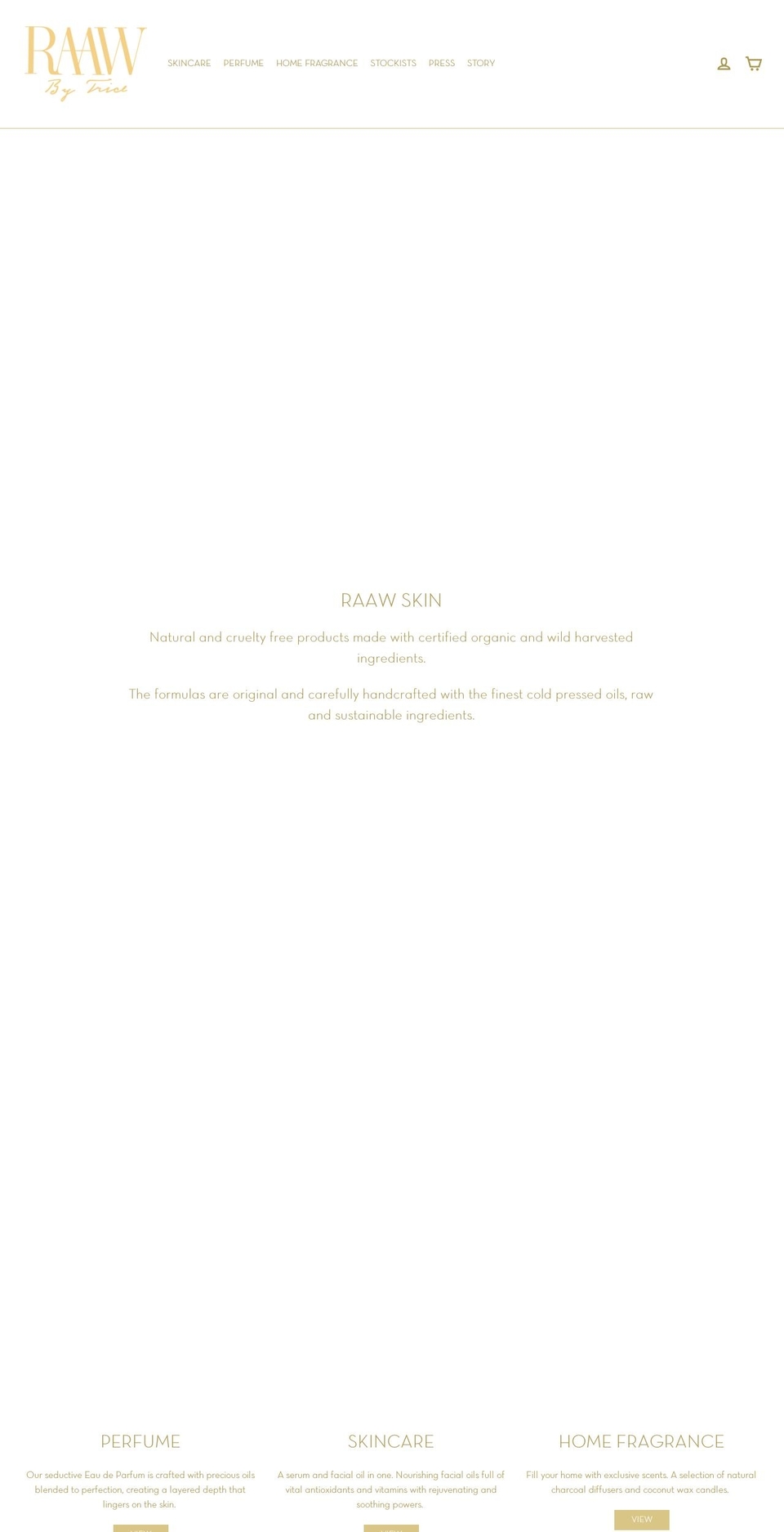 raawbytrice.com — Shopify storefront screenshot