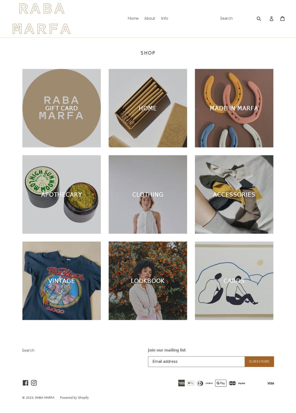 rabamarfa.com — Shopify storefront screenshot