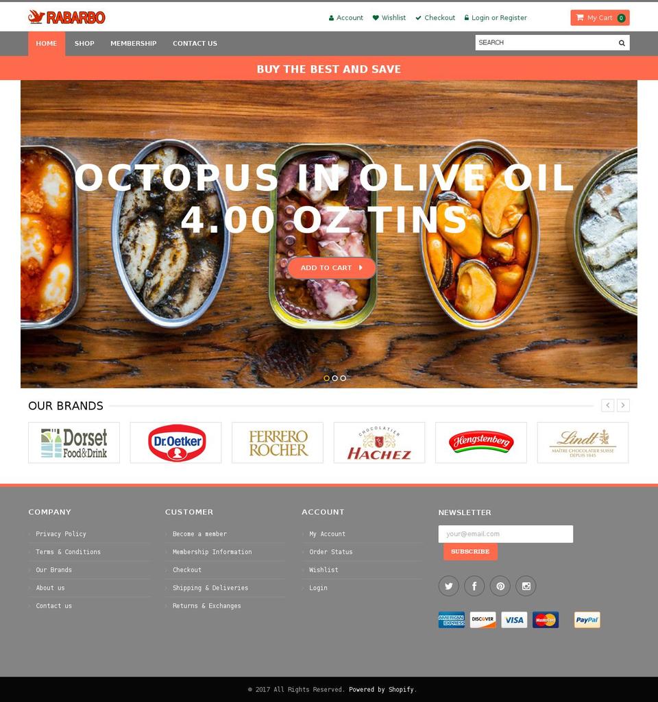 rabarbo.com shopify website screenshot