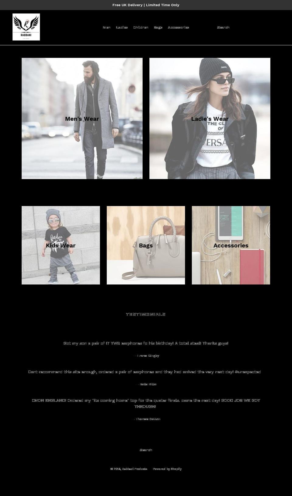 rabbaniproducts.com — Shopify storefront screenshot