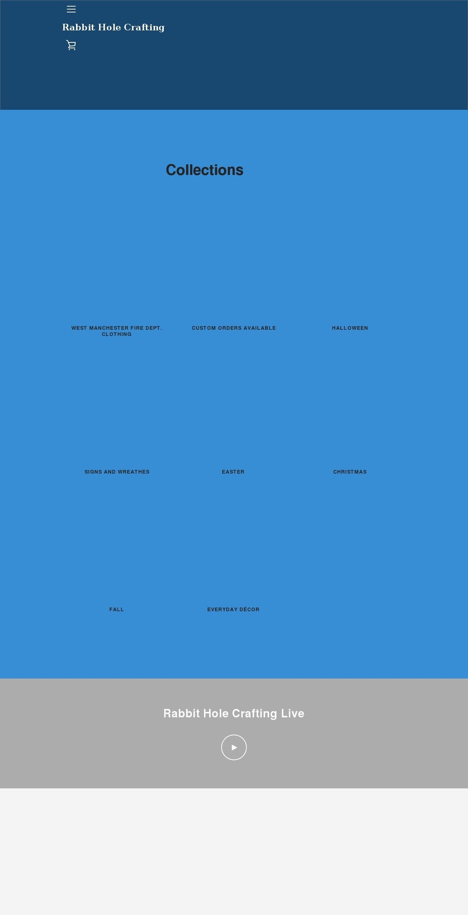 rabbitholecrafting.com shopify website screenshot