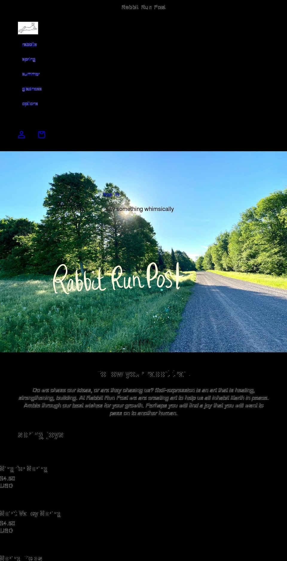 rabbitrunpost.com shopify website screenshot