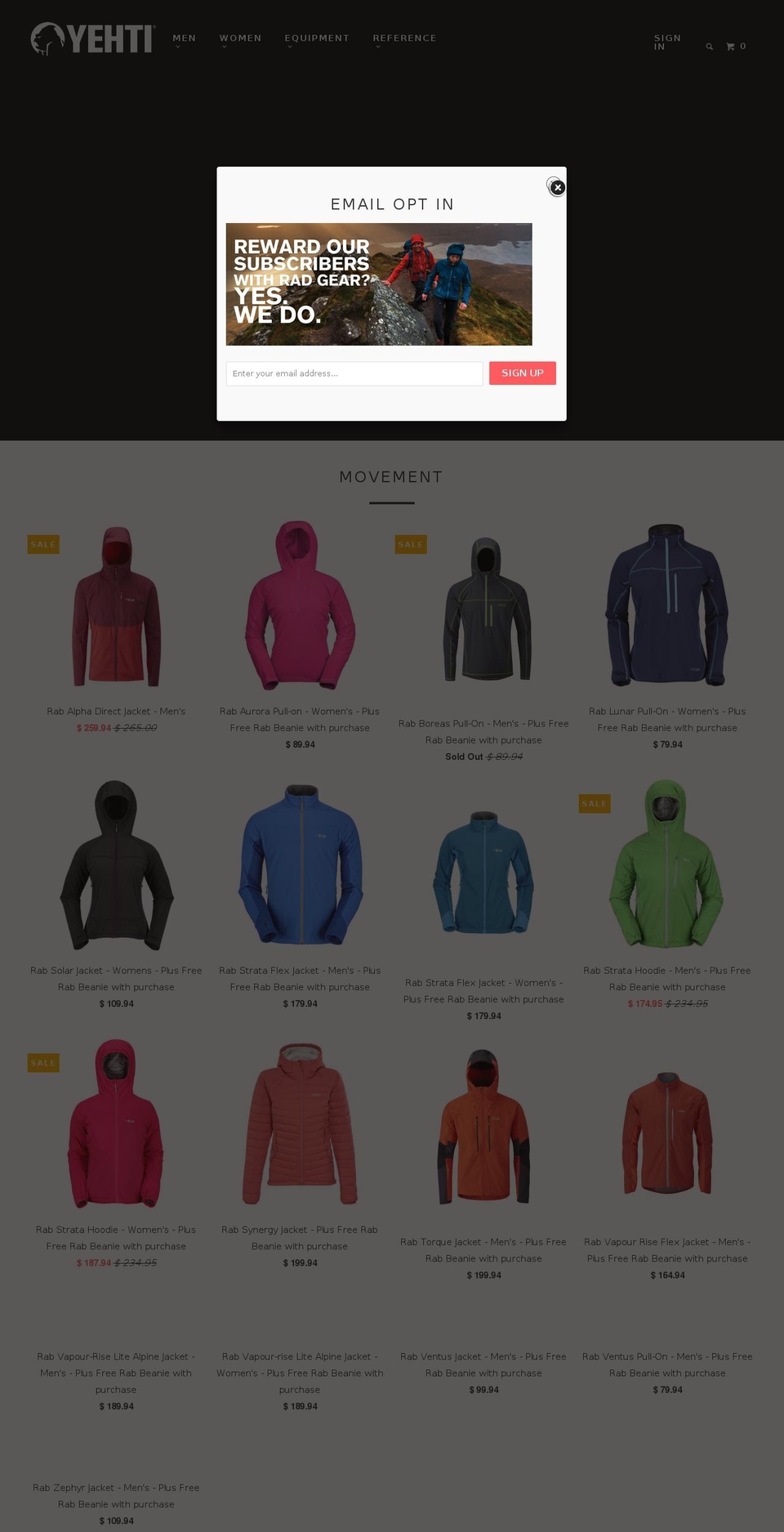 rabgear.com shopify website screenshot