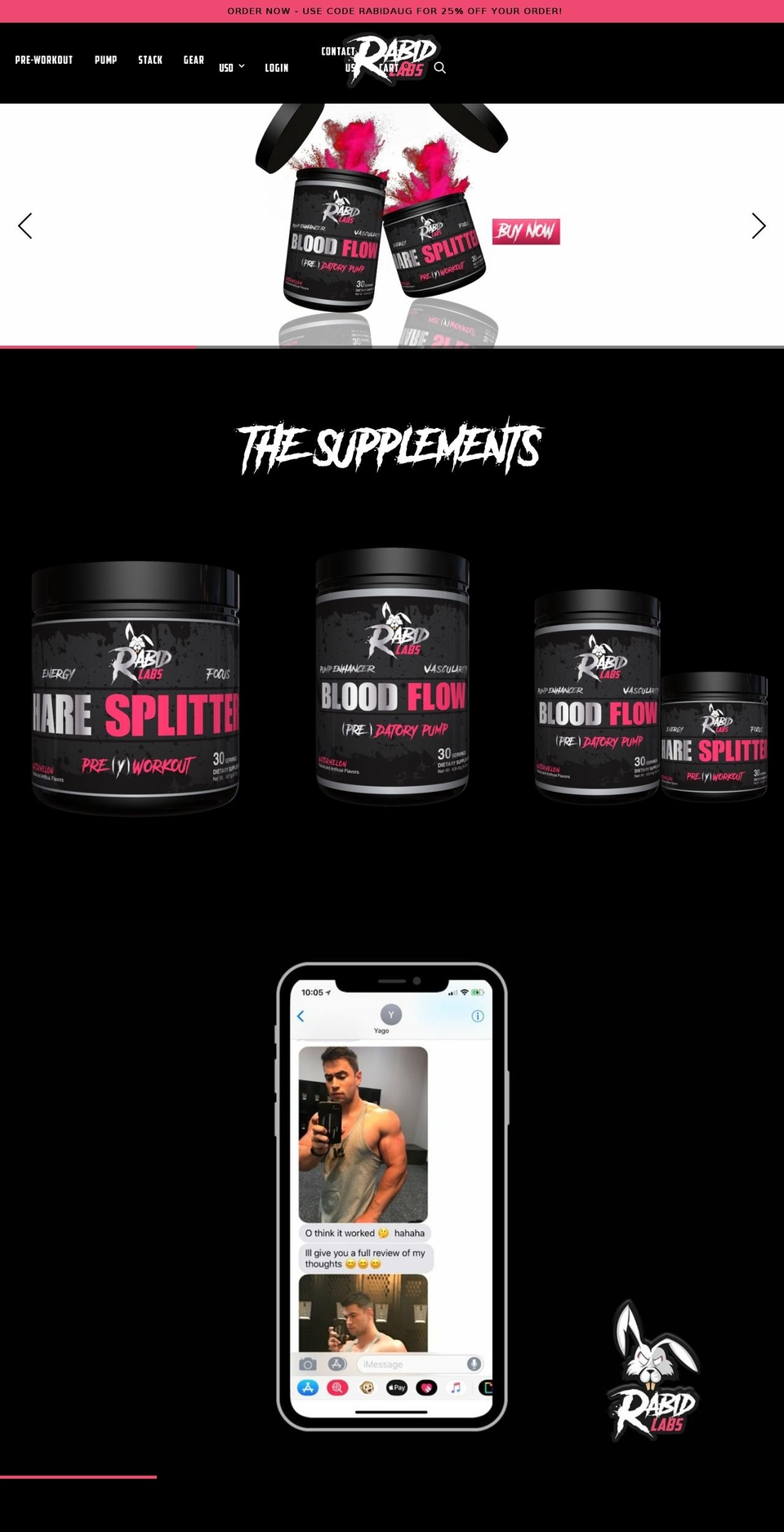 rabid-labs.com — Shopify storefront screenshot