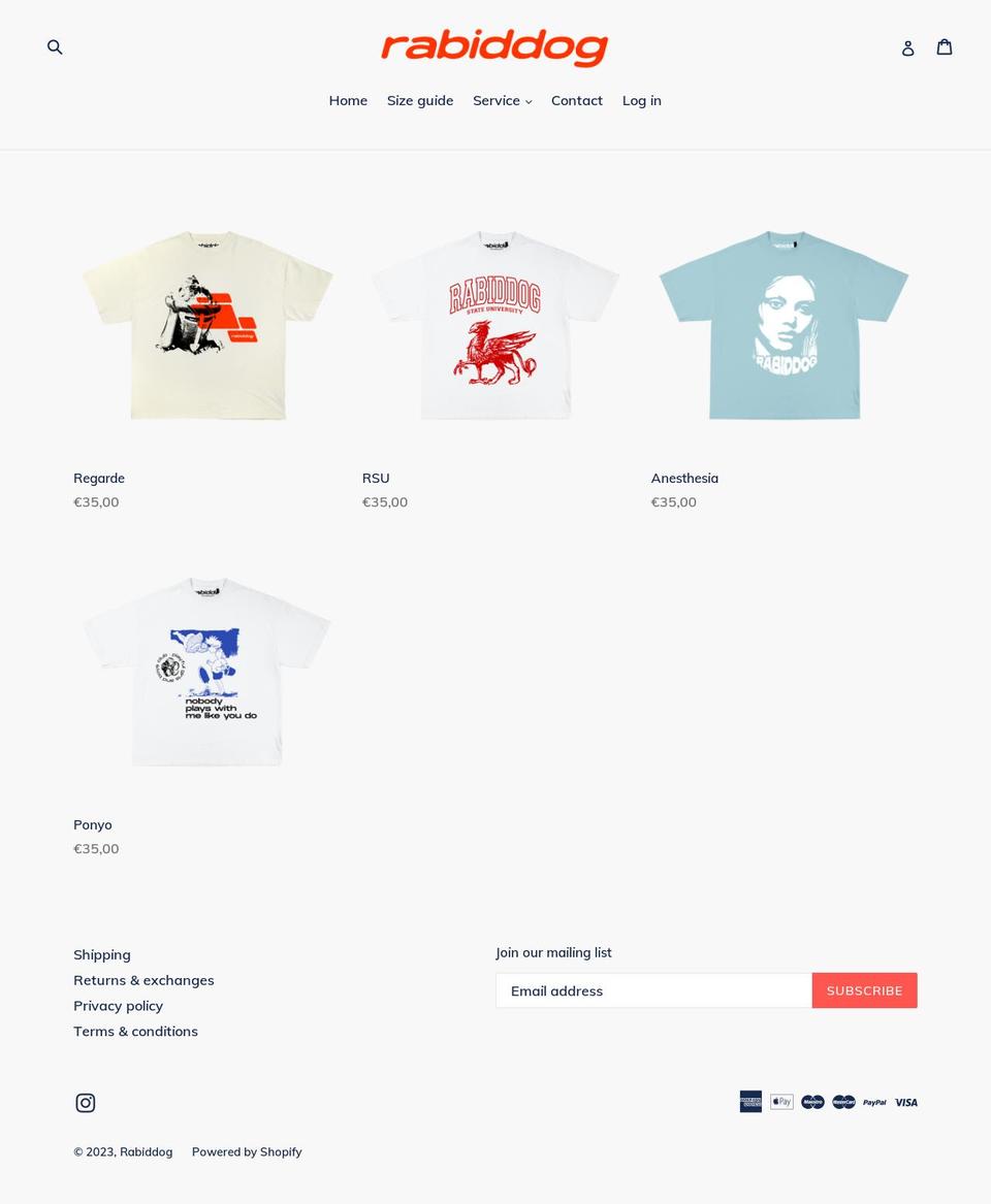 rabiddog.shop shopify website screenshot